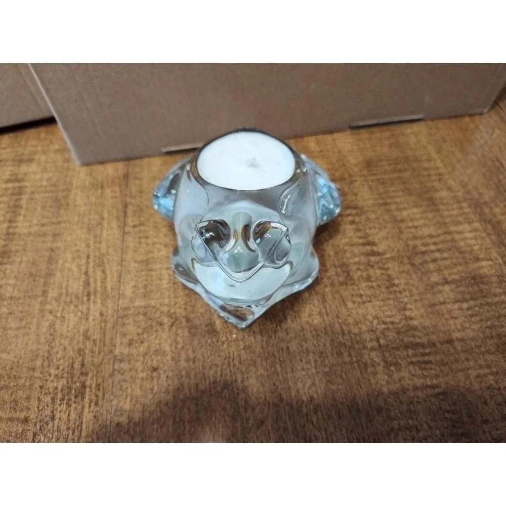 Frog Shape Lily Scented Candle Handmade 4 oz Clear Glass Animal Jar 1 Wick D125